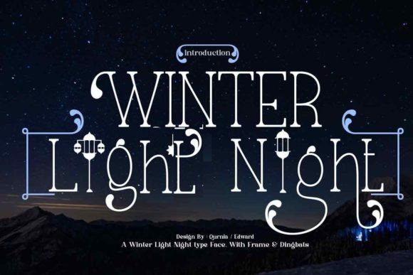 Winter Light Night Display Font for Festive Editorial Design